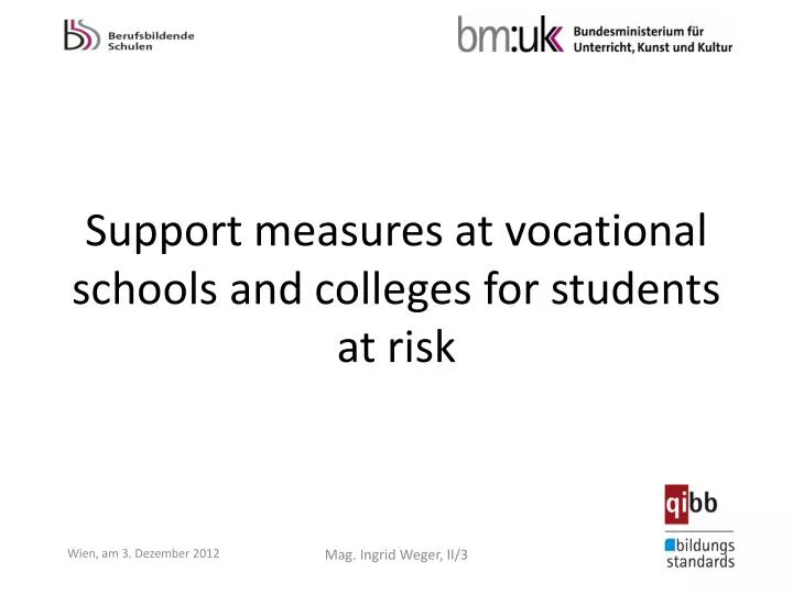 support measures at vocational schools and colleges for students at risk