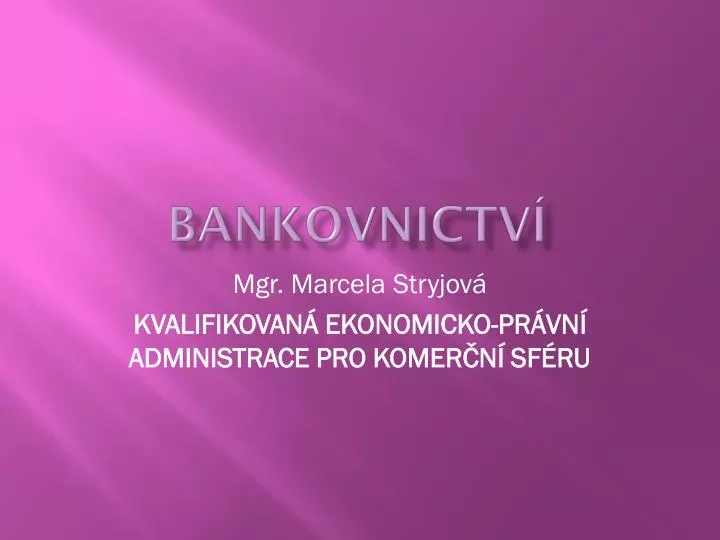 bankovnictv