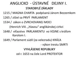 anglicko stavn dejiny i