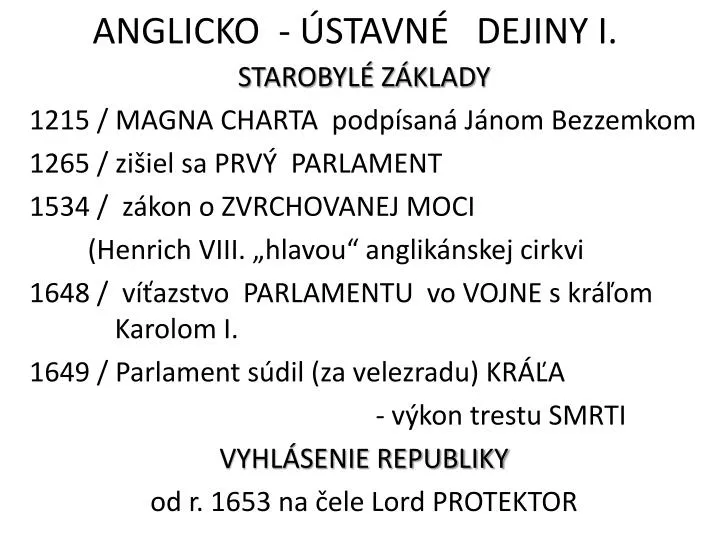 anglicko stavn dejiny i