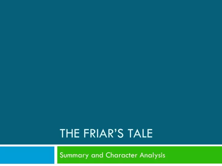 the friar s tale