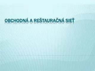 obchodn a re taura n sie