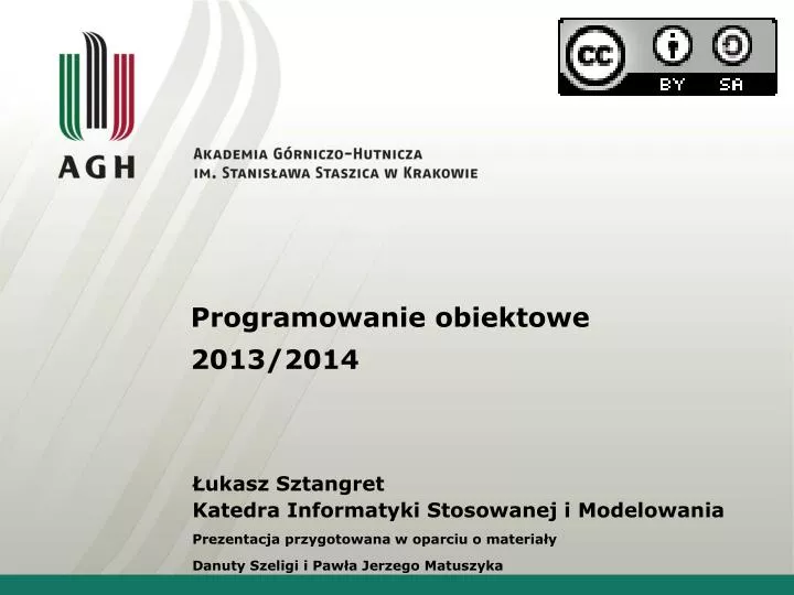 programowanie obiektowe 2013 2014