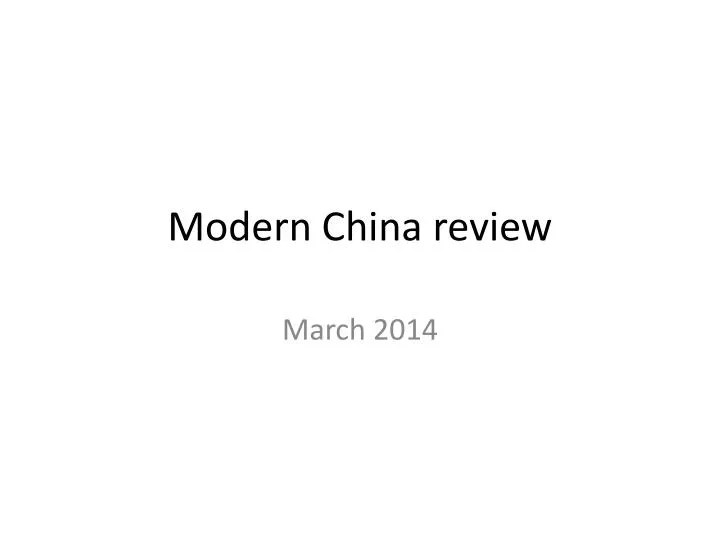 modern china review