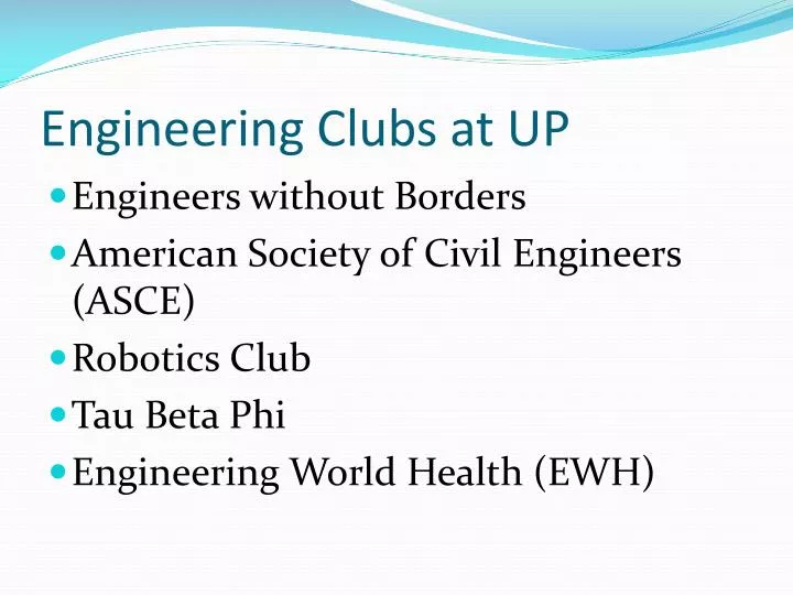 engineering clubs at up