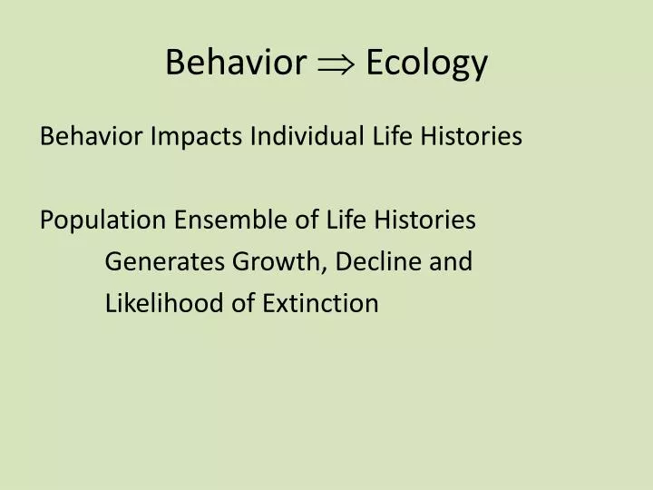 behavior ecology