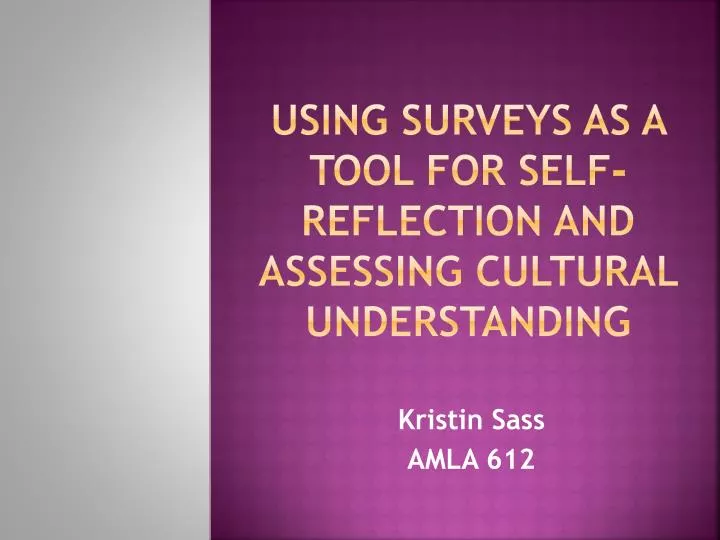 using surveys as a tool for self reflection and assessing cultural understanding