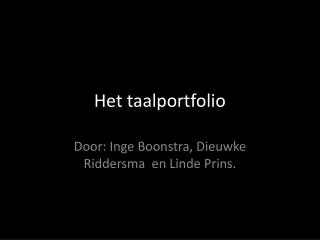 het taalportfolio