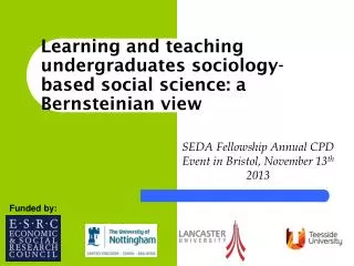 Learning and teaching undergraduates sociology-based social science: a Bernsteinian view