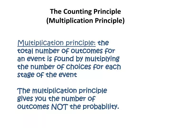 the counting principle multiplication principle