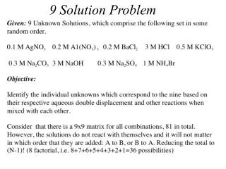 9 Solution Problem