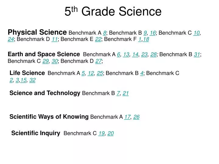 5 th grade science