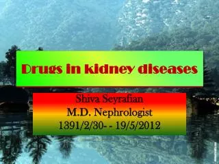 Drugs in kidney diseases