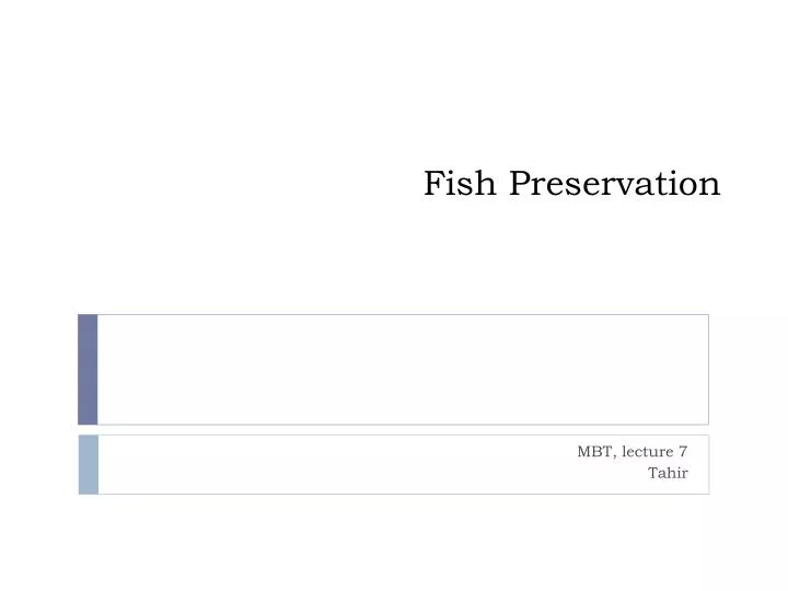 fish preservation