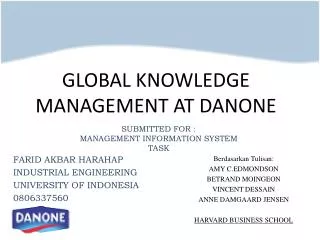 global knowledge management at danone