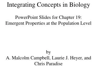 Integrating Concepts in Biology