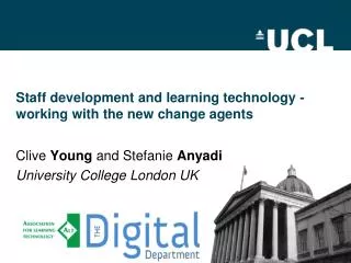 Staff development and learning technology - working with the new change agents