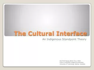 The Cultural Interface