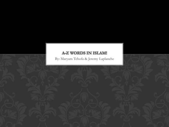 a z words in islam