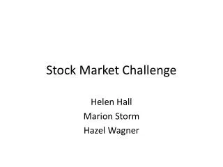 Stock Market Challenge