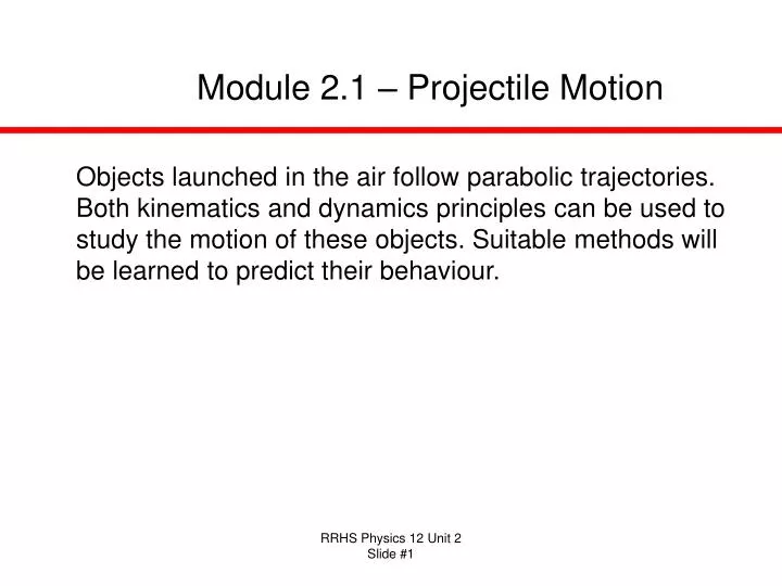 module 2 1 projectile motion