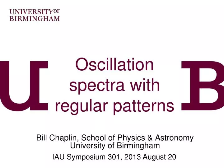 oscillation spectra with regular patterns