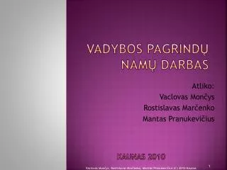 vadybos pagrind nam darbas