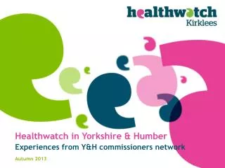Healthwatch in Yorkshire &amp; Humber