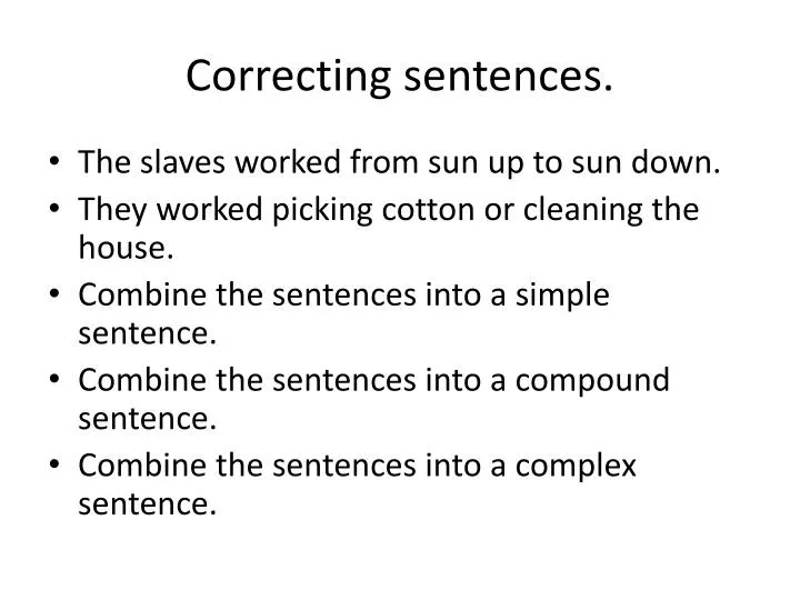 correcting sentences
