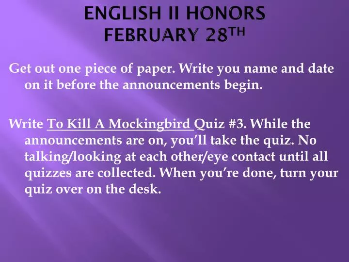 english ii honors february 28 th