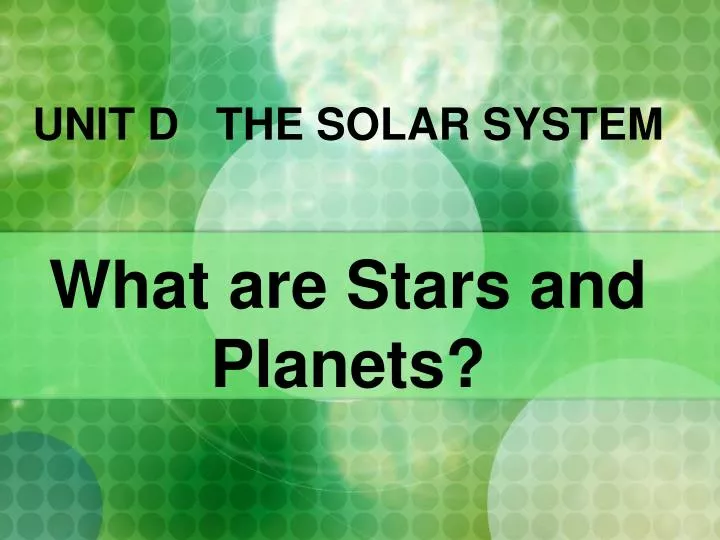 unit d the solar system