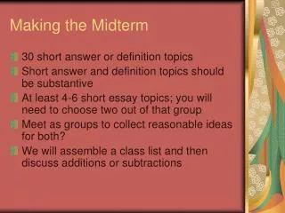 Making the Midterm