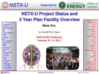 NSTX-U Project Status and 5 Year Plan Facility Overview