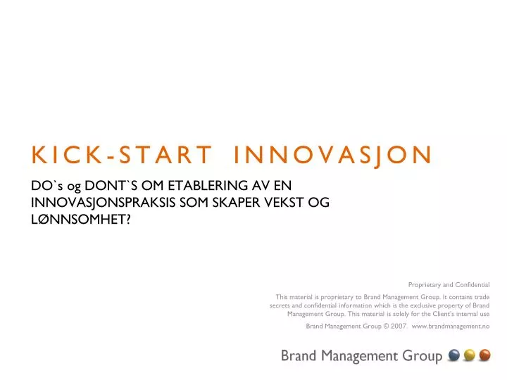 kick start innovasjon