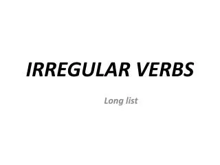 irregular verbs