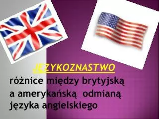 JĘZYKOZNASTWO różnice między brytyjską a amerykańską odmianą języka angielskiego