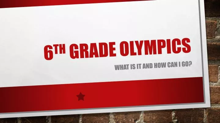 6 th grade olympics
