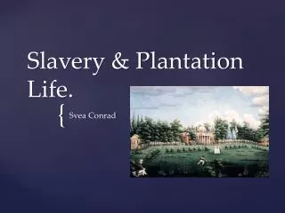 Slavery &amp; Plantation Life.
