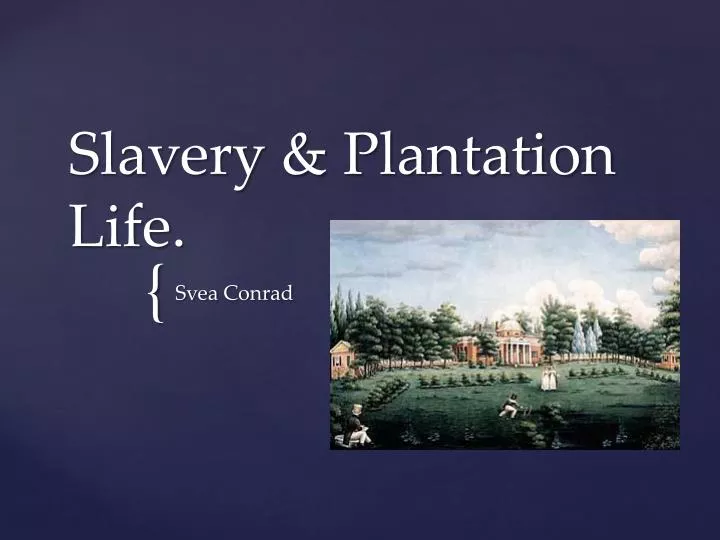 slavery plantation life