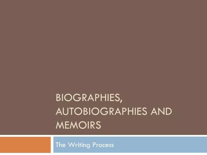 biographies autobiographies and memoirs