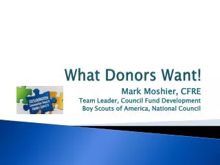What Donors Want!