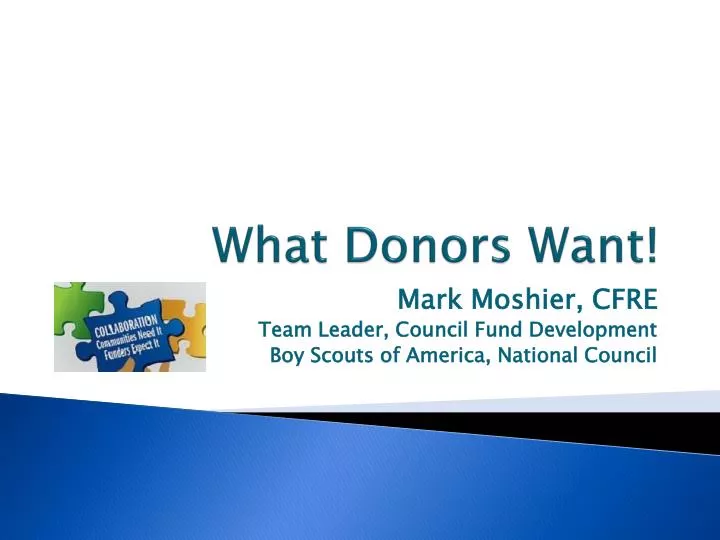 what donors want