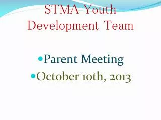 STMA Youth Development Team