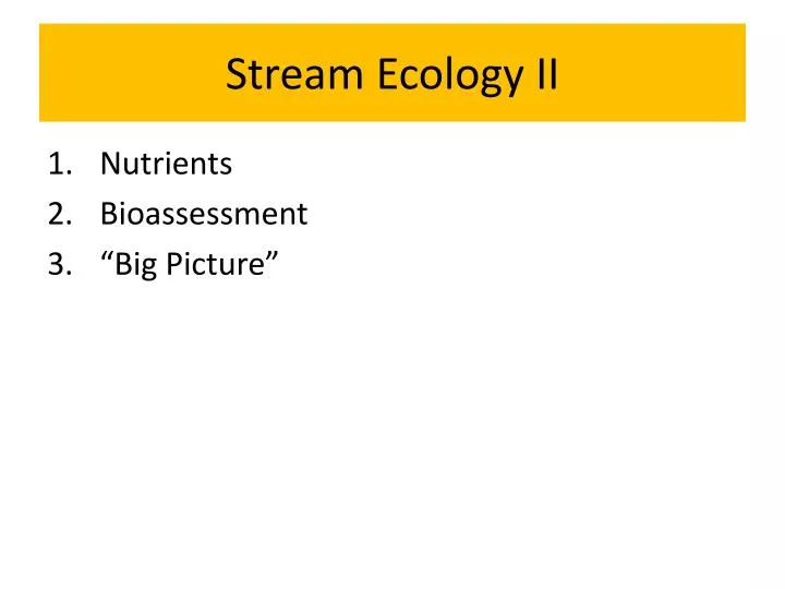 stream ecology ii