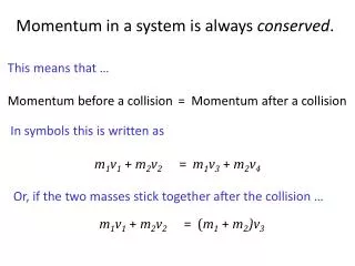 = Momentum after a collision