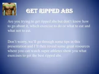 Get Ripped Abs