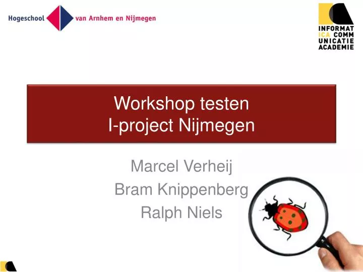 workshop testen i project nijmegen