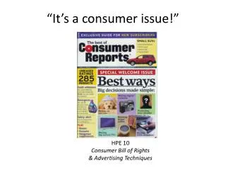 it s a consumer issue