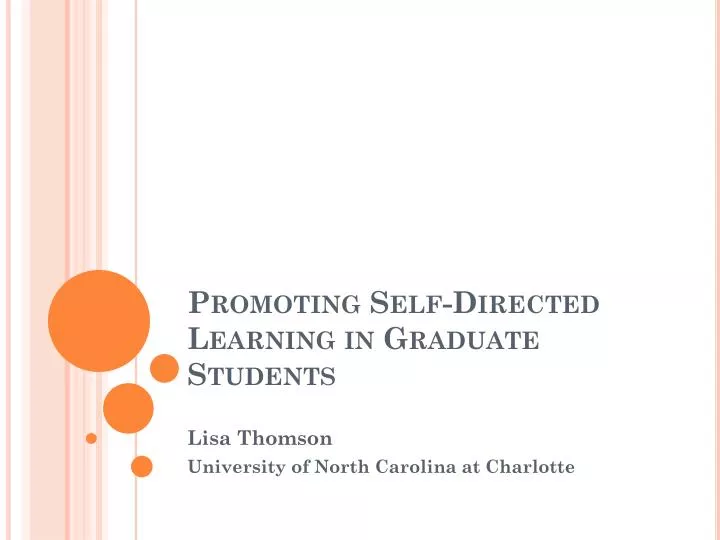 promoting self directed learning in graduate students
