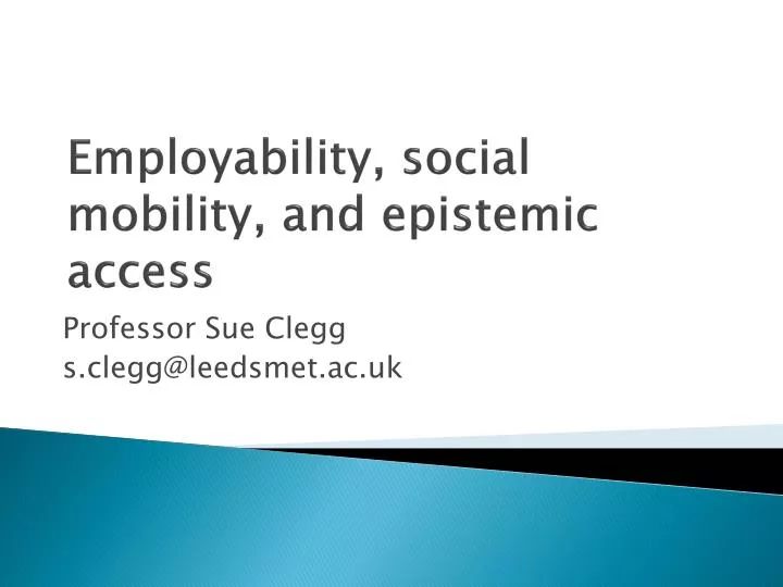 employability social mobility and epistemic access